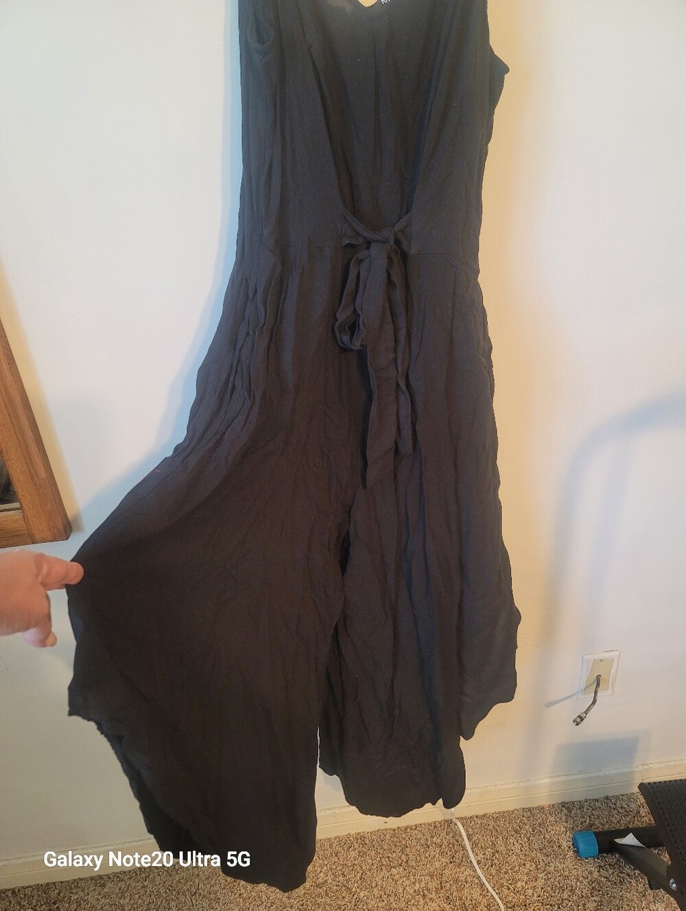 Sleeveless Black Jumpsuit with Waist Tie